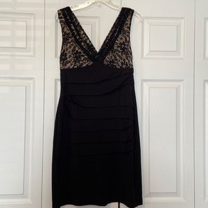 Connected Apparel Black & Nude Dress